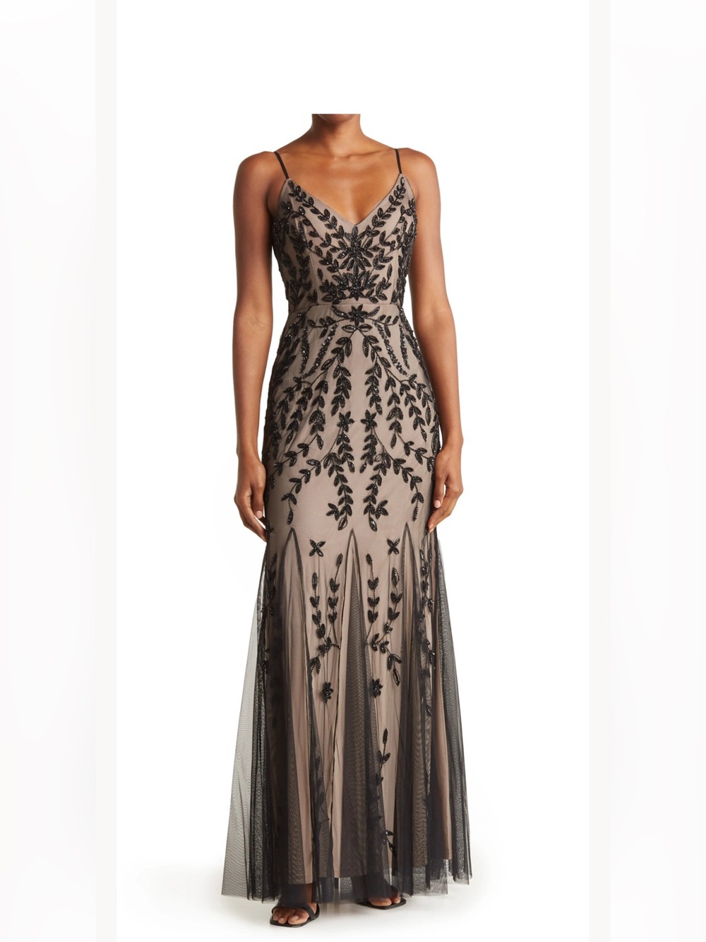 Marina Beaded V-Neck Gown